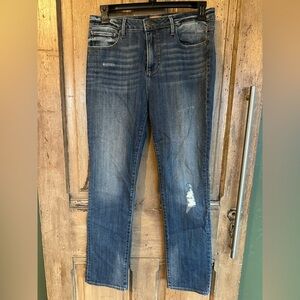 Driftwood Audrey High Rise Straight Leg Distressed Jeans size 31